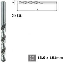 Quality Drill Bit For Metal - Fully Ground hss din 338 Silver - Diameter 13.0mm - Length 151mm