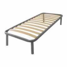 Rete in Ferro con Piedi e Doghe in Legno cm 90x190 H35 per materasso da Una Piazza - Qualydorm