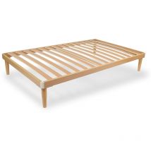 Rete a Doghe in legno di faggio Fissa Una piazza e mezza 130x200 h 32cm 100% Made in Italy - Qualydorm