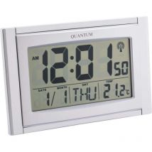 2277 lcd Silver Radio Controlled Clock - Quantum