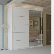 Quebec Double Sliding Door Wardrobe - White 150cm