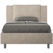 Ityhome - Queen-Size-Bett ohne Untergestell, gepolstert 120x200 Mikrofaser Sand Antea