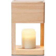 Kcvv - Quemador de cera, calentador de velas regulable, diseño semiabierto, calentador de velas de madera, quemador de aroma, lámpara de fragancia,