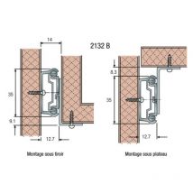 Accuride - querres clipsables 633 xx pour coulisses à billes série 2109, 2132, 3732, et 3832 - zingué noir - longueur 396,70 mm
