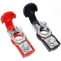 Sjqka - Quick Release Battery Terminals Negative and Positive Clamps 12V/24V/48V Copper Car Battery Connectors for Boat, Truck, Car, Van and Caravan
