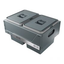 Poubelle coulissante suspendue 2 ou 3 seaux - Contenance : 30 l - Largeur : 360 mm - Nombre de seaux : 2 - Pour caisson de largeur : 400 mm Elletipi