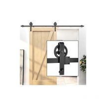 Jn.songs - Quincaillerie Kit de Rail Porte Coulissante pour Système de Quincaillerie à Célibataire Porte, Wheel Forme j - 1.83M/6FT