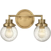 Elstead - Quintiesse Hinkley Poppy Bathroom Wall Lamp Heritage Brass, IP44