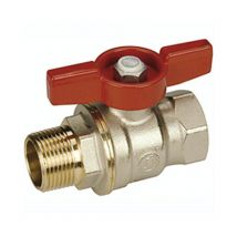 Valvola a sfera, attacchi f-m maniglia a farfalla passaggio totale sfera Dado Giacomini R914 1/4'