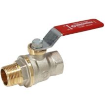 Valvola a sfera in ottone nichelato con leva rossa 1'e 1/4 Maschio Femmina Giacomini R914LX026