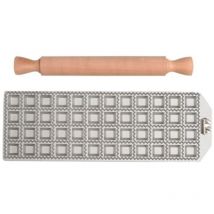 Stampo per Ravioli, Macchina per Ravioli, Forme per Ravioli Fatti in Casa, Taglio Quadrato da 25 mm, Spazio per Ripieno Abbondante, Mattarello in