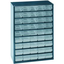 Raaco Schubladenmagazin Typ 150-00 – 45 Schubladen – 306 mm Breite – 417 mm Höhe – 150 mm Länge – Blau – Werkzeugaufbewahrung