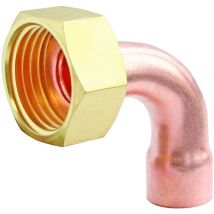 Raccord 2 Piéces coudé cuivre Ø16 / écrou 15/21