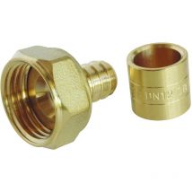 Ayor - Raccord droit à glissement pour tube per Ø12 - Ecrou-tournant F15/21 - lot de 10