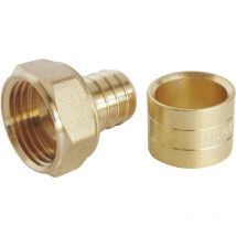 Ayor - Raccord droit à glissement pour tube per Ø16 - Ecrou-tournant F20/27 - lot de 10