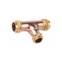 Raccord a sertir en cuivre gaz t reduit 22x15x22 pg 5130 Gaz contour v
