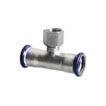 Raccord a sertir en inox Piece en t avec filet fem, 42-3/4-42 contour m