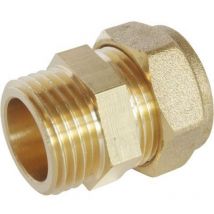 Raccord à compression laiton – Ø14 – Mâle 12/17 – Filetage plomberie, Forme du raccord, Configuration raccord, Largeur, Longueur – PRONORM