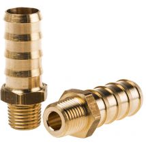Raccord cannelé Legris bspt 1/4' mâle Cannelé mâle pour tuyau 13 mm en Laiton, Droit ( Prix pour Boîte de 10 )