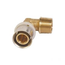Raccord à compression contour th multicouche, coude transition male, 18x2mm - 1/2'