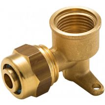Quick Plomberie - Raccord coudé applique à compression laiton f 15 x 21 pour tube en per