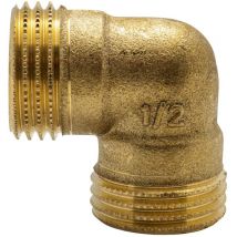Rain - Raccord coudé laiton mâle - mâle 1-2