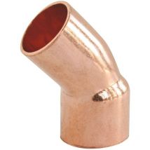 Raccord cuivre à souder - Coude 45° Male Femelle Ø10 Petit Rayon