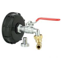 Multicuves - Raccord cuve S100X8 - Robinet laiton chromé 15 mm + Nez articulé