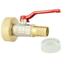 Raccord Cuve S60x6 Laiton - Vanne Laiton + Embout Droit 25 Mm