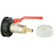Multicuves - Raccord S60X6 - Vanne 1/4 de tour laiton + Embout droit 13 mm