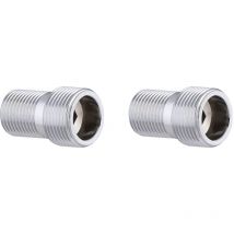 Raccord d'adaptation douche baignoire pour platine sécable noyon & thiebault M1/2 - M3/4 (x2) Court