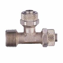 Raccord en T 40/D/Ml 1/4X 8X 8 – Laiton nickelé – Filetage plomberie, Quantité par pack, Matières, Configuration raccord, Forme du raccord, Pression –