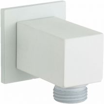 Damast - Sortie d'eau carrée blanc opaque Simi 15480 Blanc mat