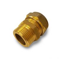 Raccord droit à compression, écrou et ogive pour tube cuivre, à butée plane 22 x 1' m