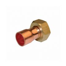 Quick Plomberie - Raccord droit à écrou prisonnier laiton à visser / souder (x2) - 359 g-cl - Filetage: 15x21 - ø tube: 14