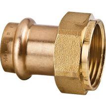 Raccord droit bronze à sertir Femelle - écrou prisonnier 12x17 - 15