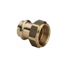 Raccord droit bronze à sertir Femelle - écrou prisonnier 15x21 - 15