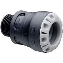 Plasson - Raccord droit encliquetable pe Ø25 - mâle 3/4 - Série 1