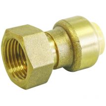 Raccord laiton à clipser pour cuivre/PER/Multicouche Ø14 - Ecrou tournant 15/21