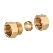 QUICK PLOMBERIE Manchon biconique laiton F 15 x 21 pour tube en cuivre