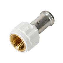 Raccord droit femelle pvdf blanc multicouche à sertir th ou be Ø26x3.0-1''