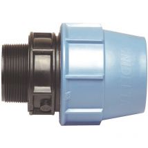 Raccord plastique droit pour tube pe Ø25 mm - Mâle 3/4