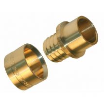 QUICK PLOMBERIE Raccord droit PER cuivre à glissement laiton D.16 pour tube en per