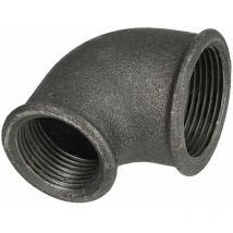 Raccord en fonte malléable noir coude 90° réduit 1 1/4'' x 1'' ff/ff