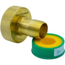 Multitanks - Raccord femelle S60x6 - embout cannelé 30mm en laiton