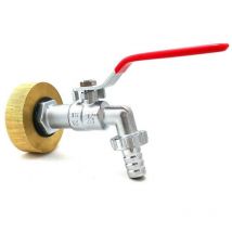 Multitanks - Raccord femelle S60x6 laiton - robinet laiton chromé 3/4 pouce