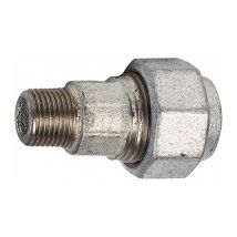 Raccord fonte galva droit à serrage - m 1/2' à serrage - Femelle diamètre 20 mm
