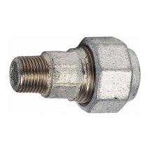 Ecolands - Raccord fonte galva droit à serrage - m 3/8' à serrage - Femelle diamètre 15 mm