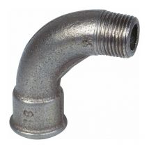 Raccord fonte noire coudé 90° à visser - MF 1/2' - Grand rayon - N° 1