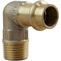 Courbe laiton à sertir et à visser - 90° Mâle Femelle Ø14x1/2(15/21)